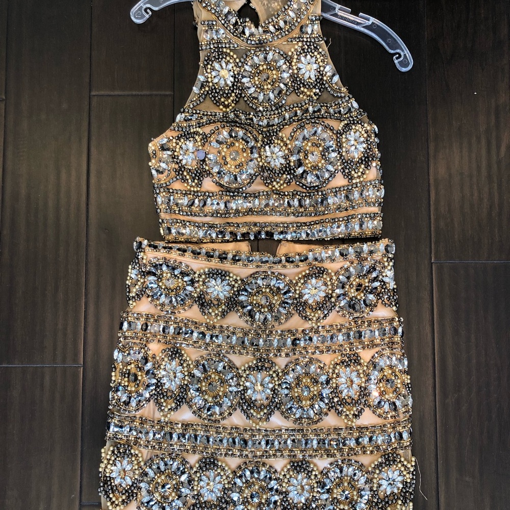 Jovani Beaded Crystal 2 Piece
